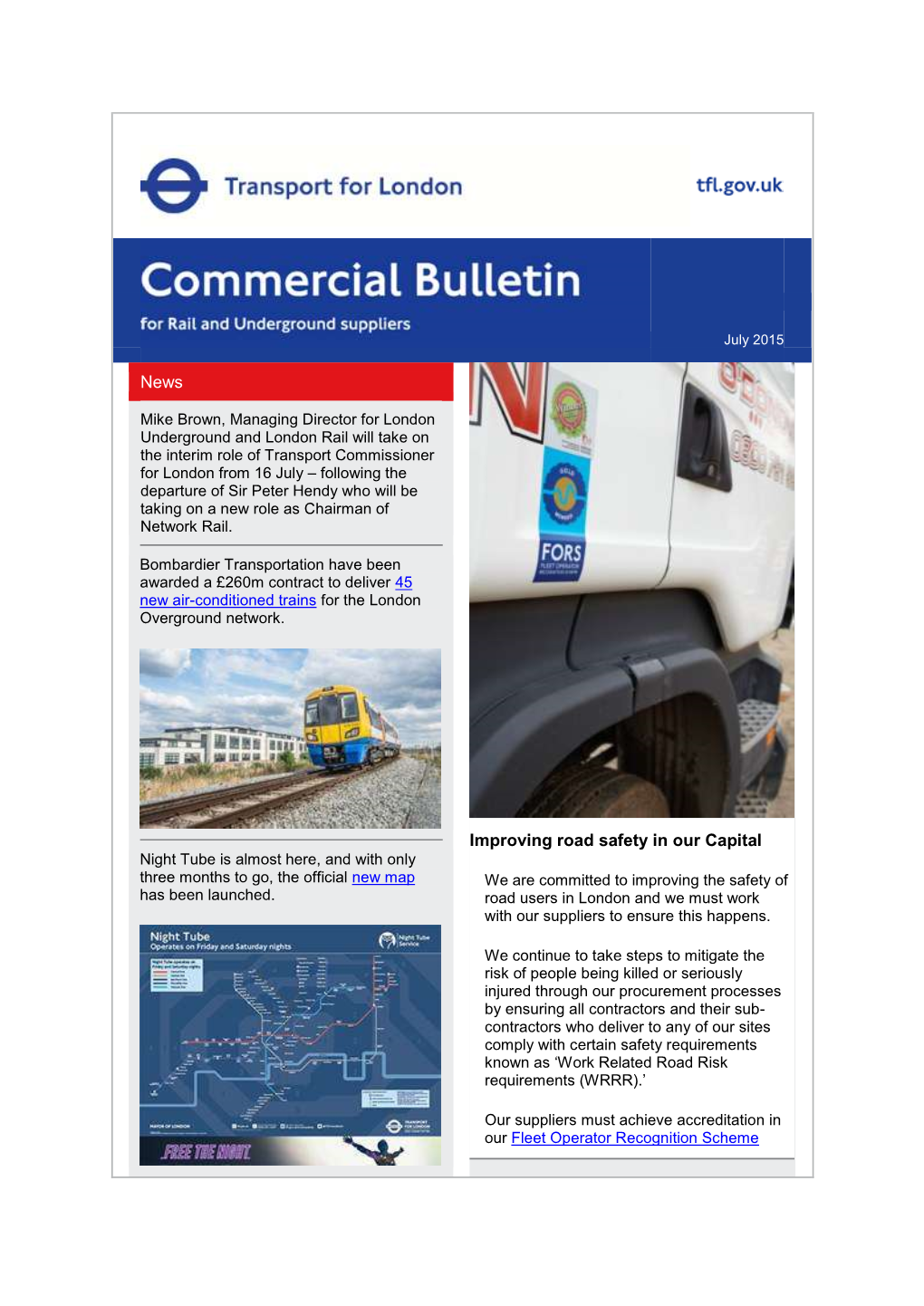 Commercial Bulletin for Rail and Underground Suppliers July 2015
