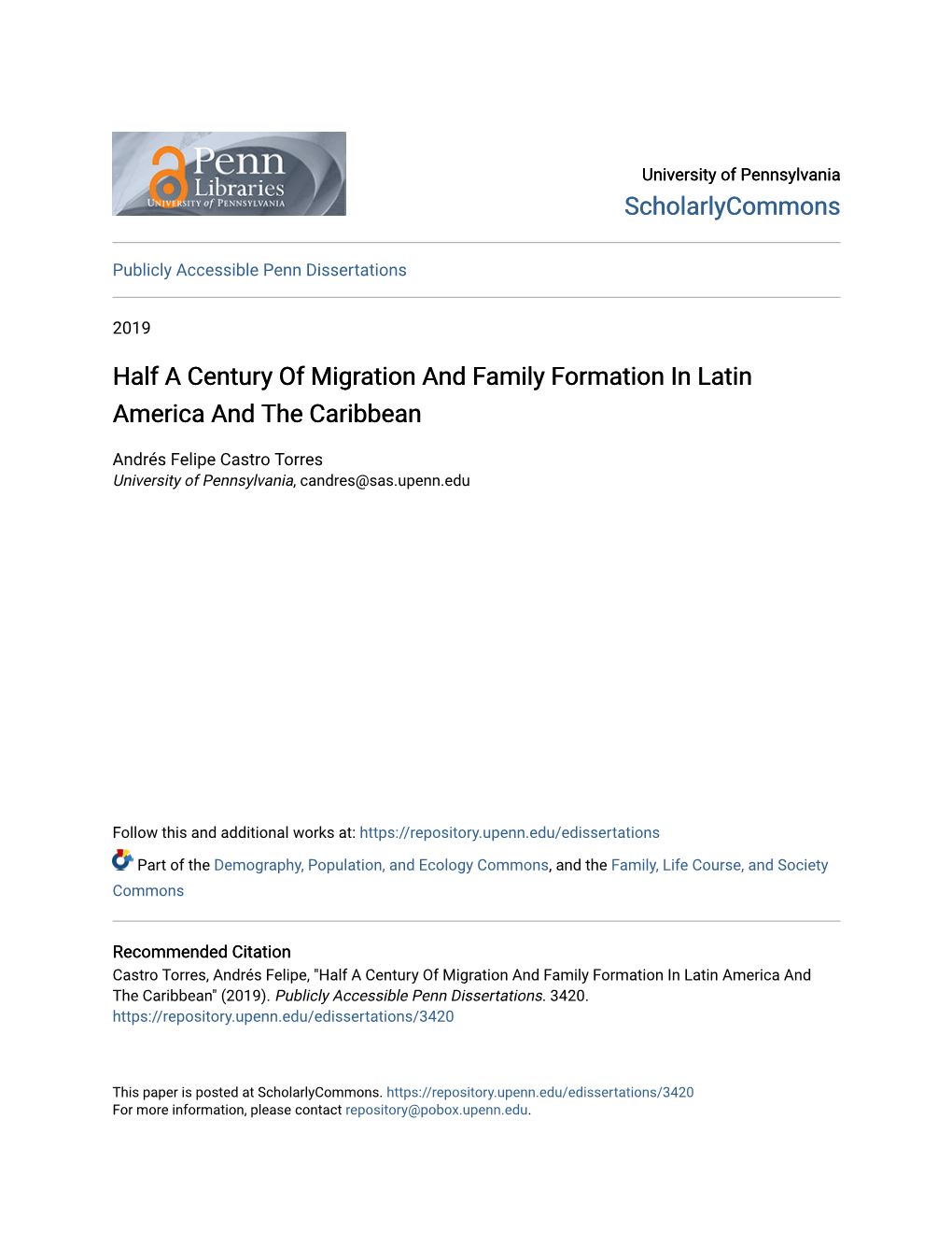 Half a Century of Migration and Family Formation in Latin America and the Caribbean