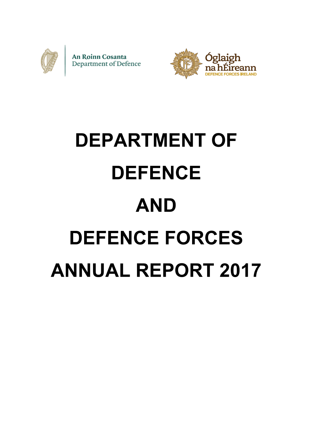 Department of Defence and Defence Forces Annual Report 2017