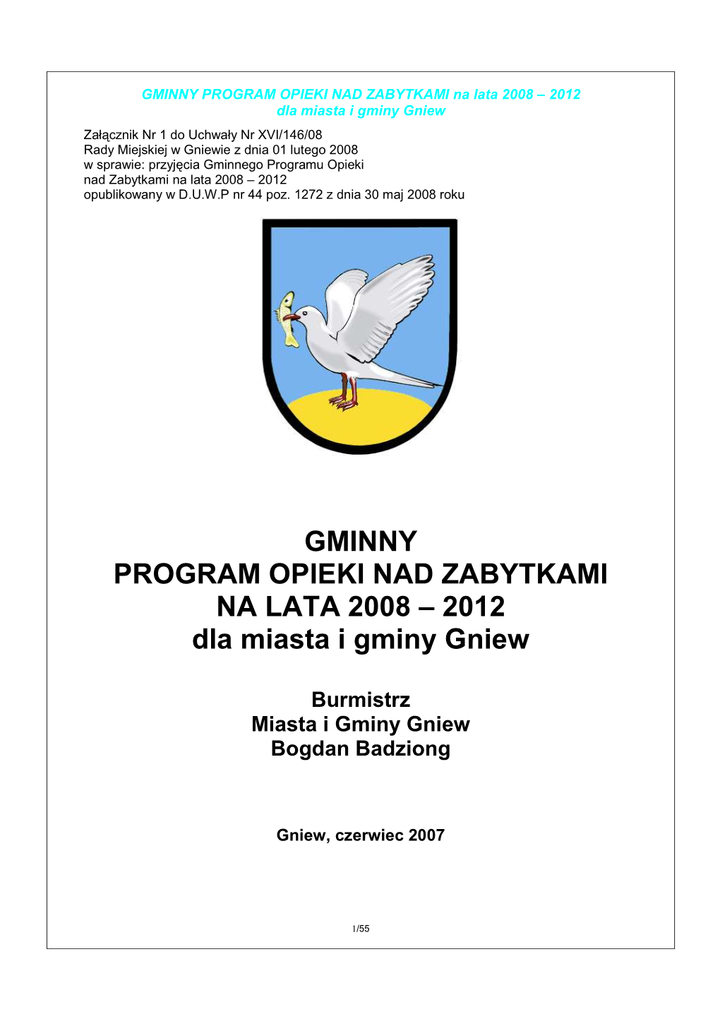 Gminny Program Ochrony Zabytków