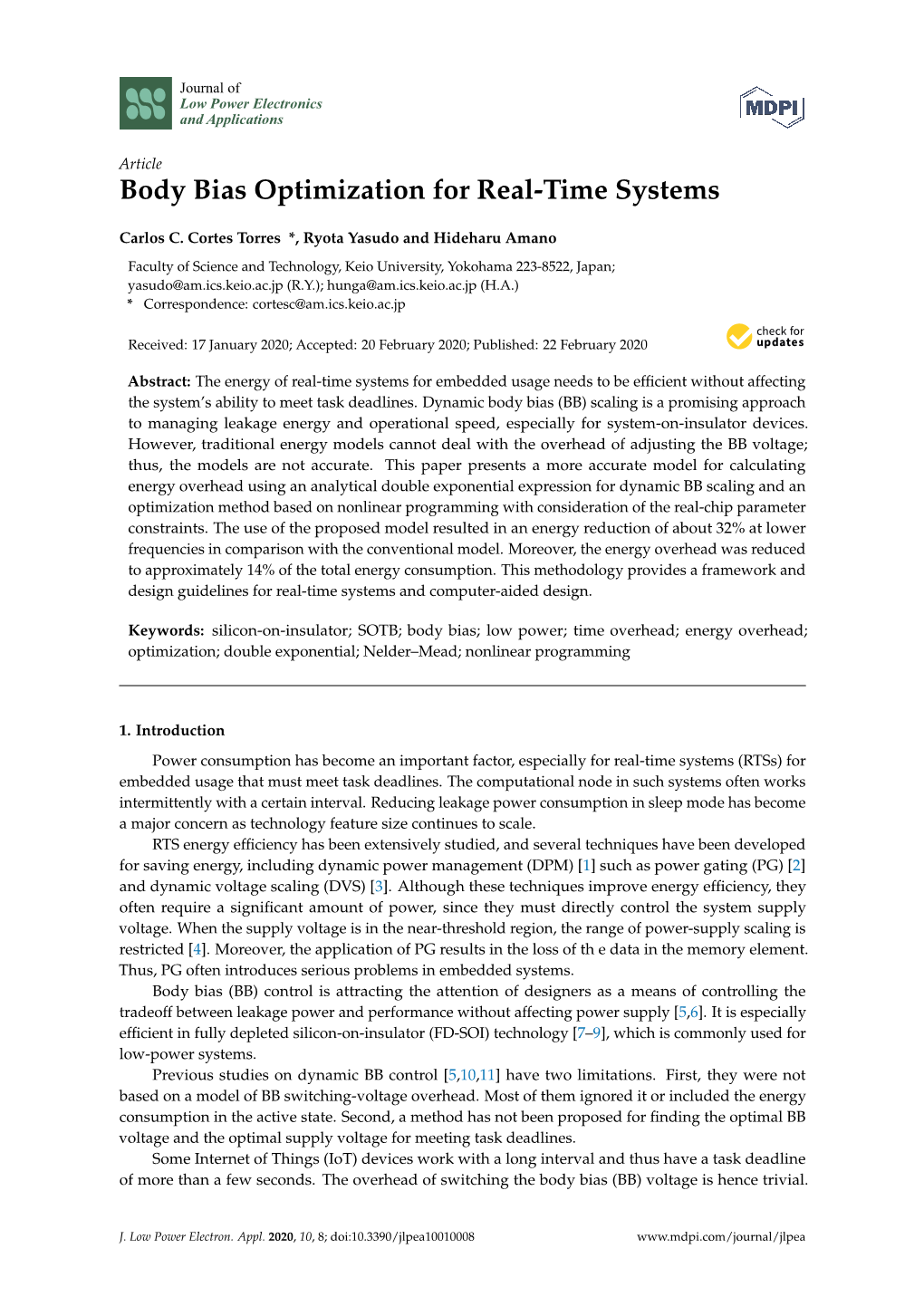 Body Bias Optimization for Real-Time Systems