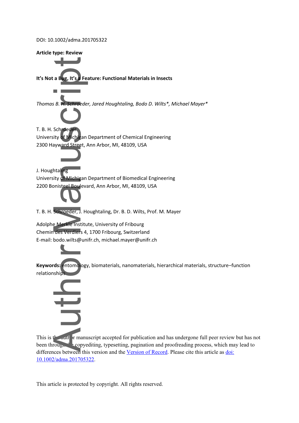 Functional Materials in Insects