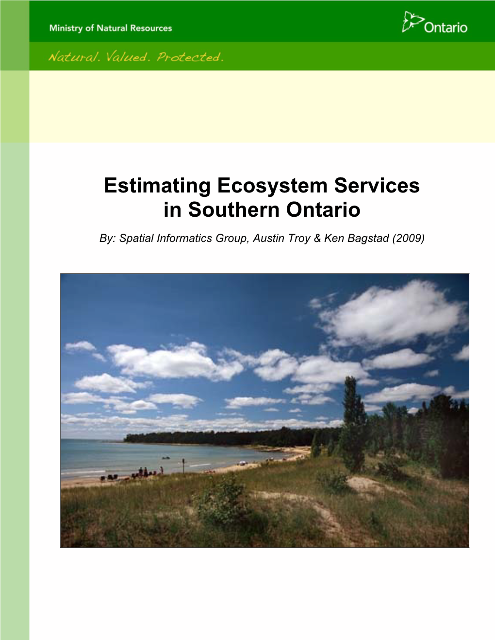 Estimating Ecosystem Services in Southern Ontario