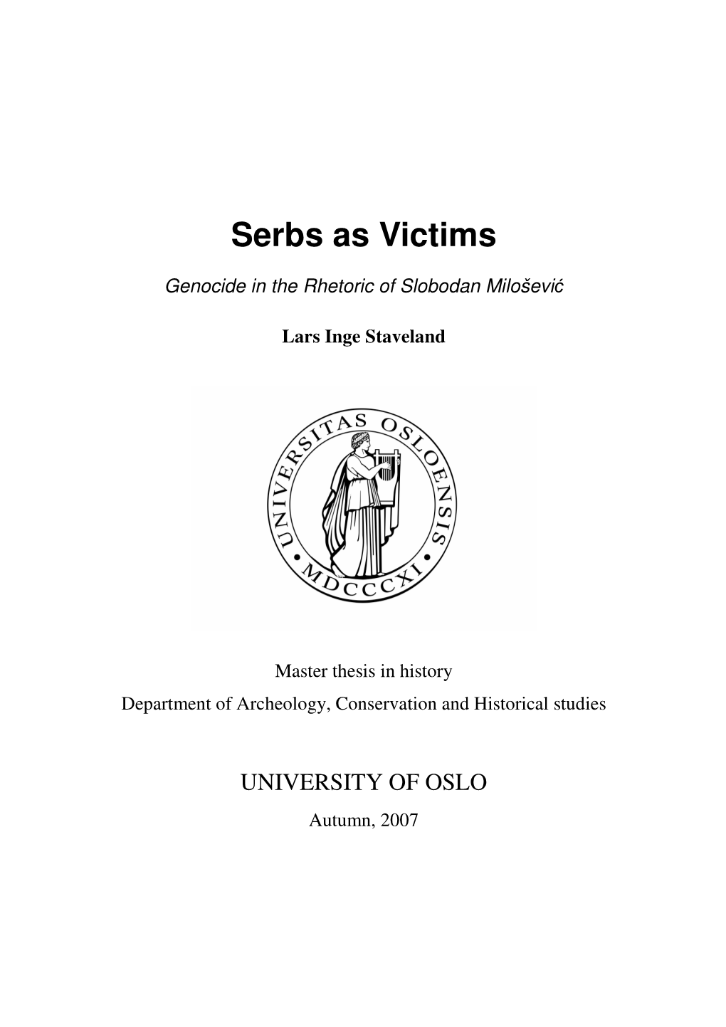 Serbs As Victims