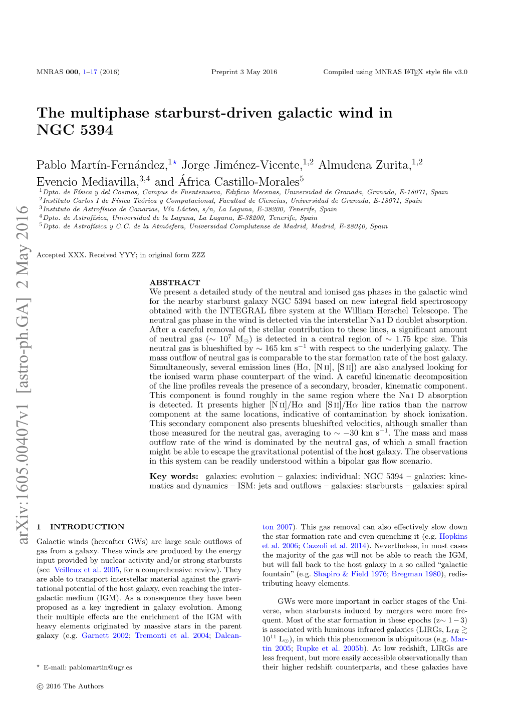 The Multiphase Starburst-Driven Galactic Wind in NGC 5394