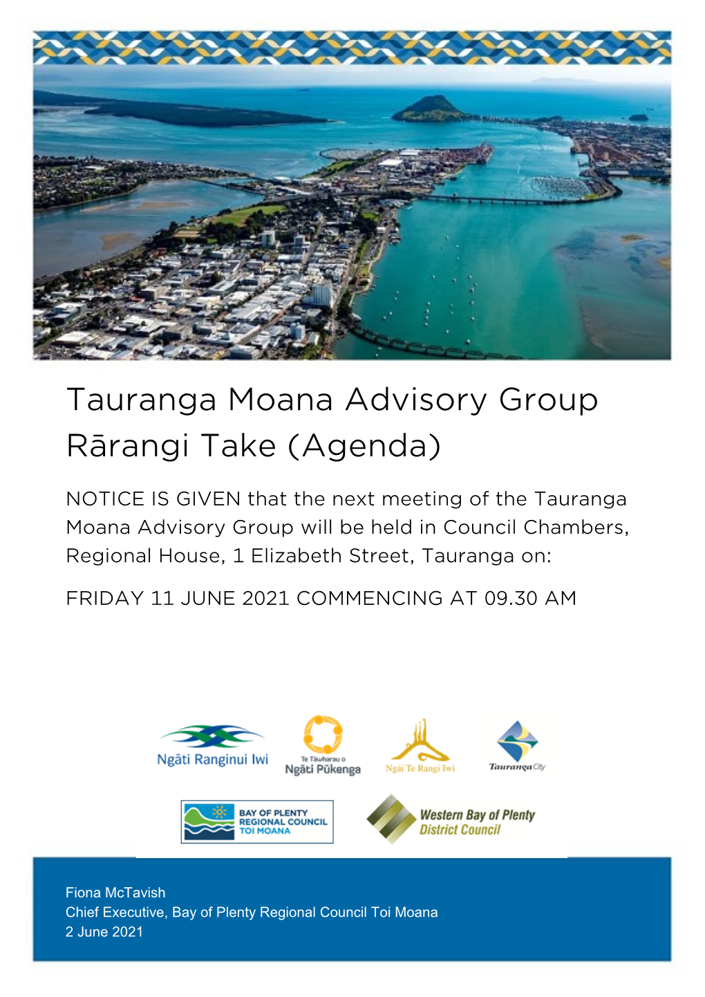 Agenda of Tauranga Moana Advisory Group