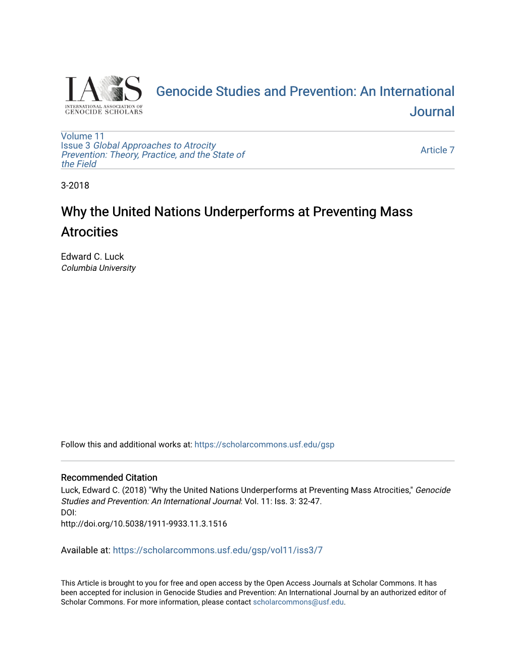 Why the United Nations Underperforms at Preventing Mass Atrocities