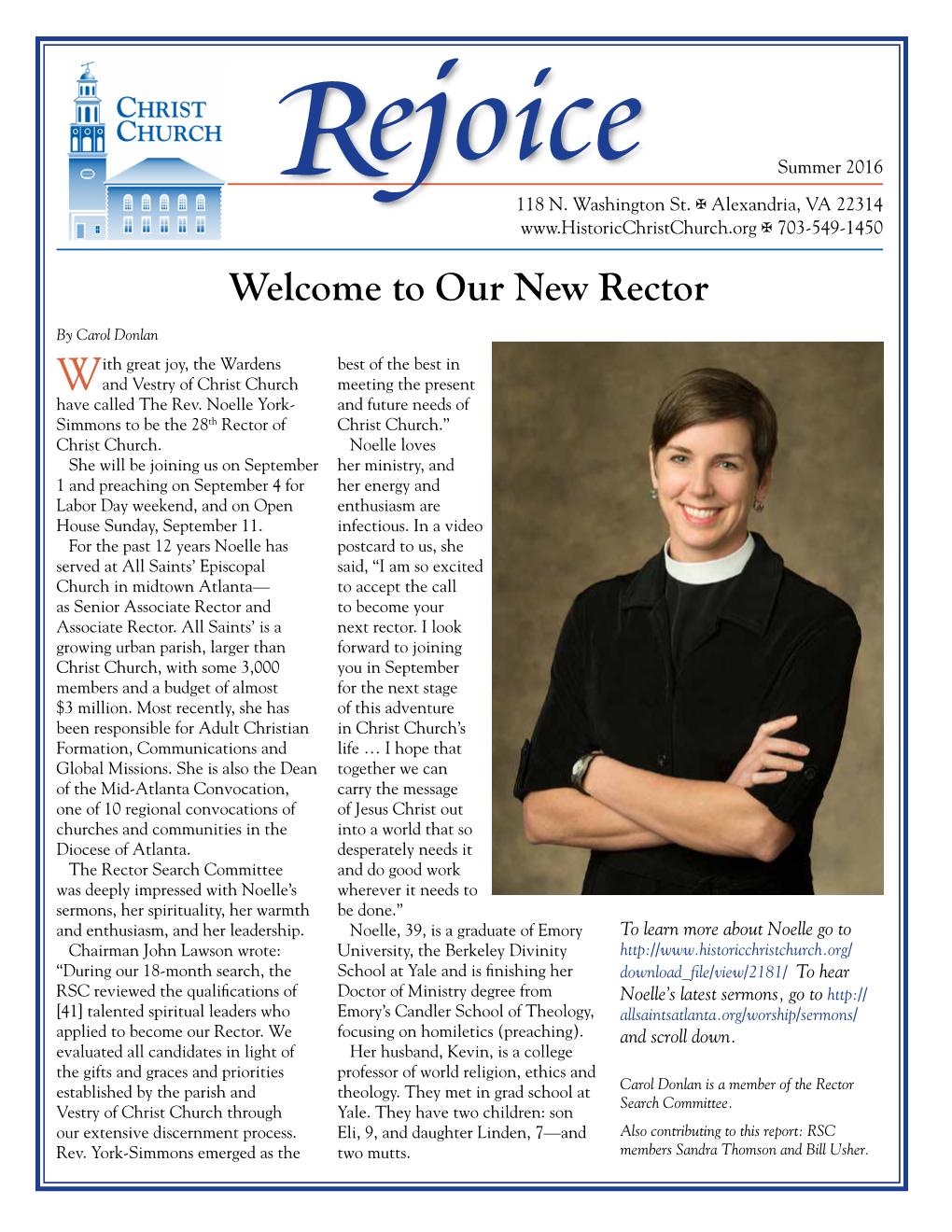 Welcome to Our New Rector
