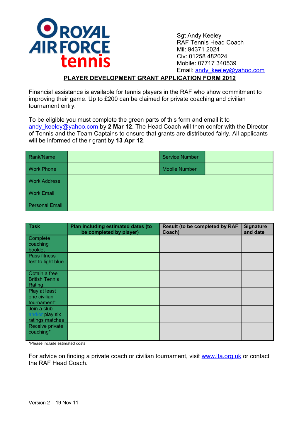 Raf Lta the Winning Way 7 Point Plan