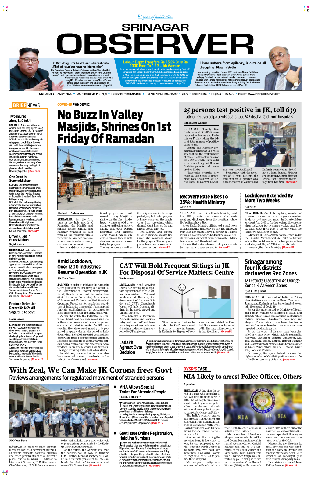 No Buzz in Valley Masjids, Shrines on 1St Friday of Ramadan