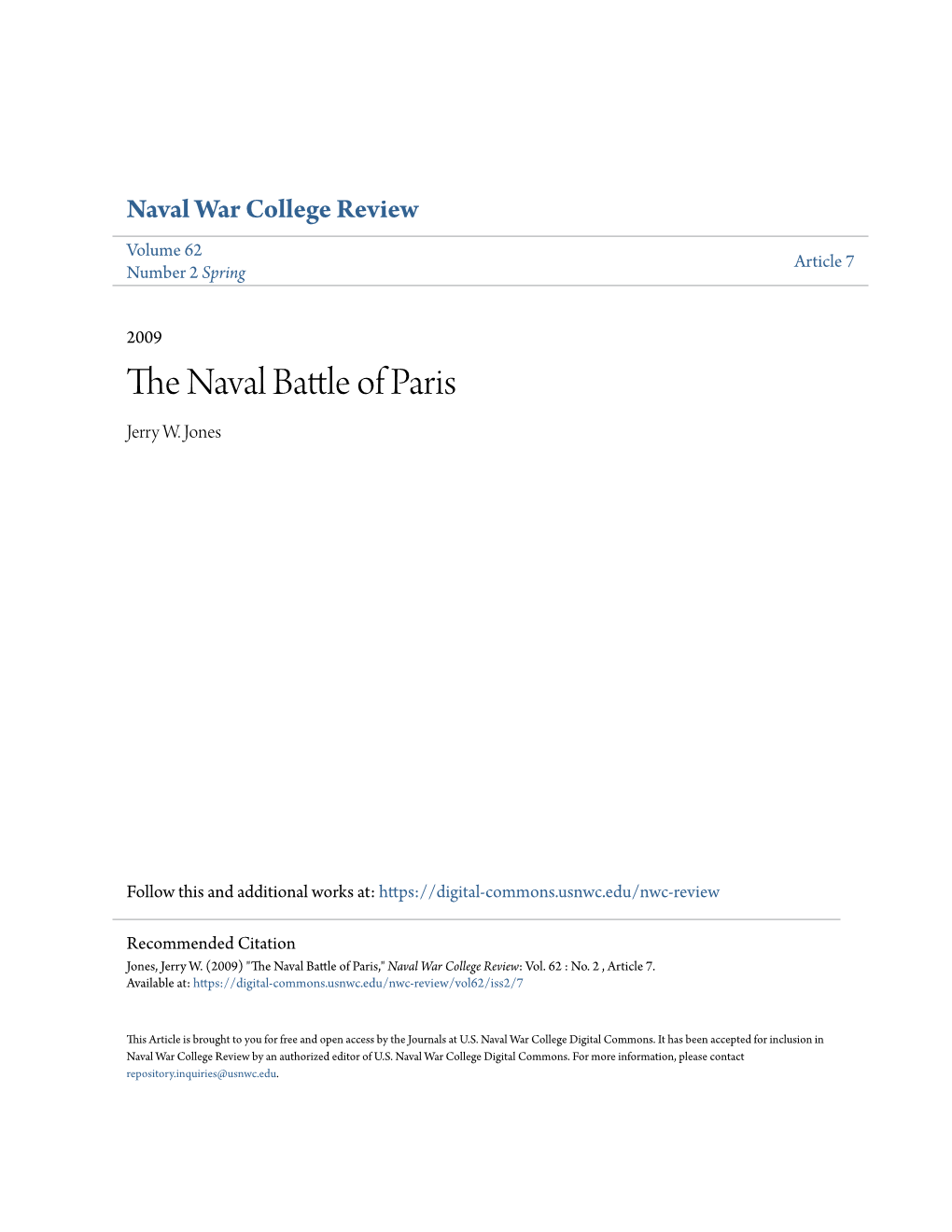 The Naval Battle of Paris