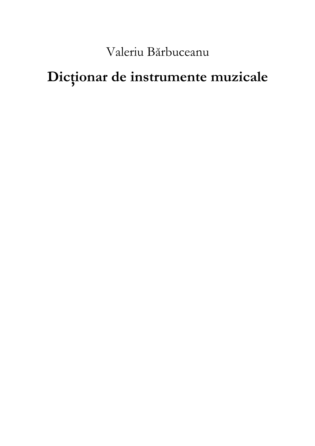 Dicţionar De Instrumente Muzicale