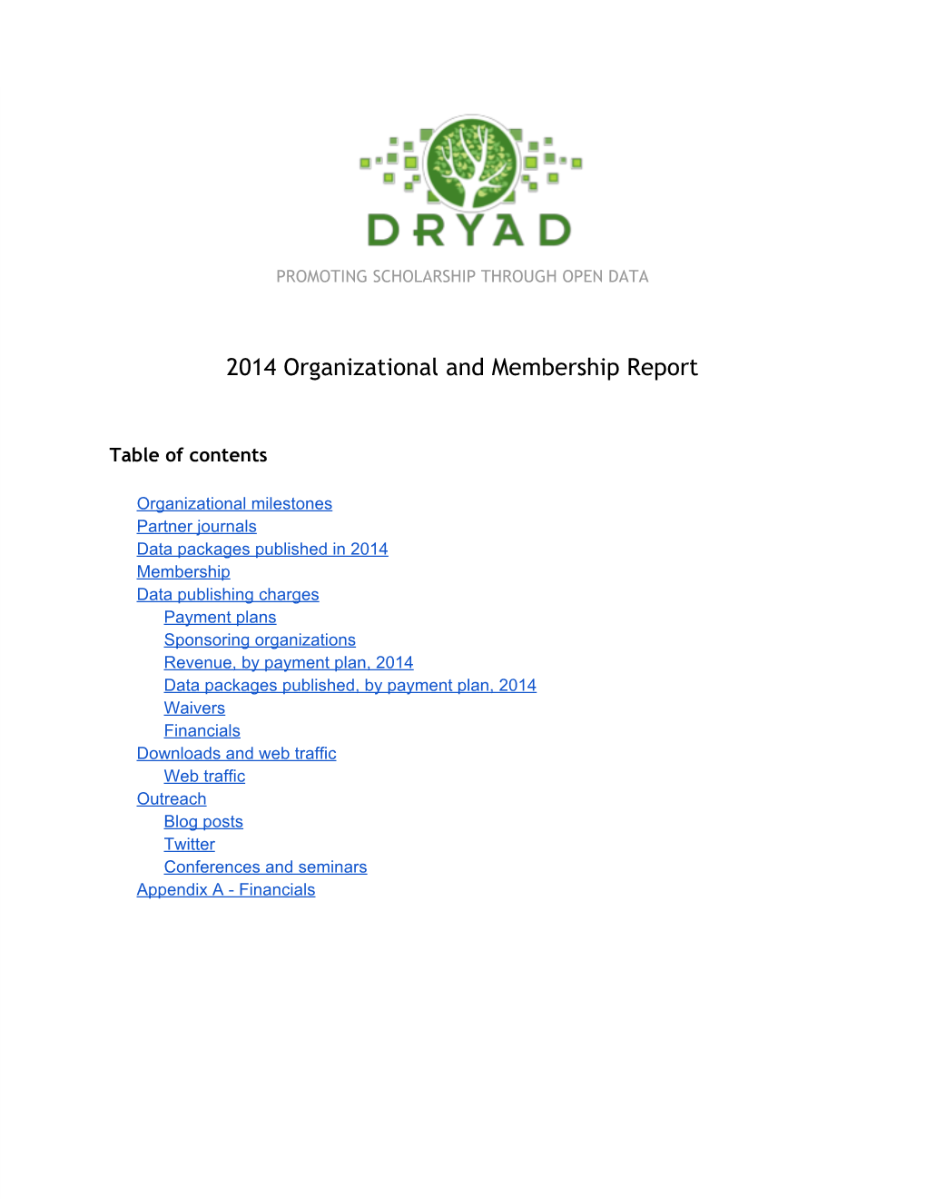 2014 Organizational and Membership Report