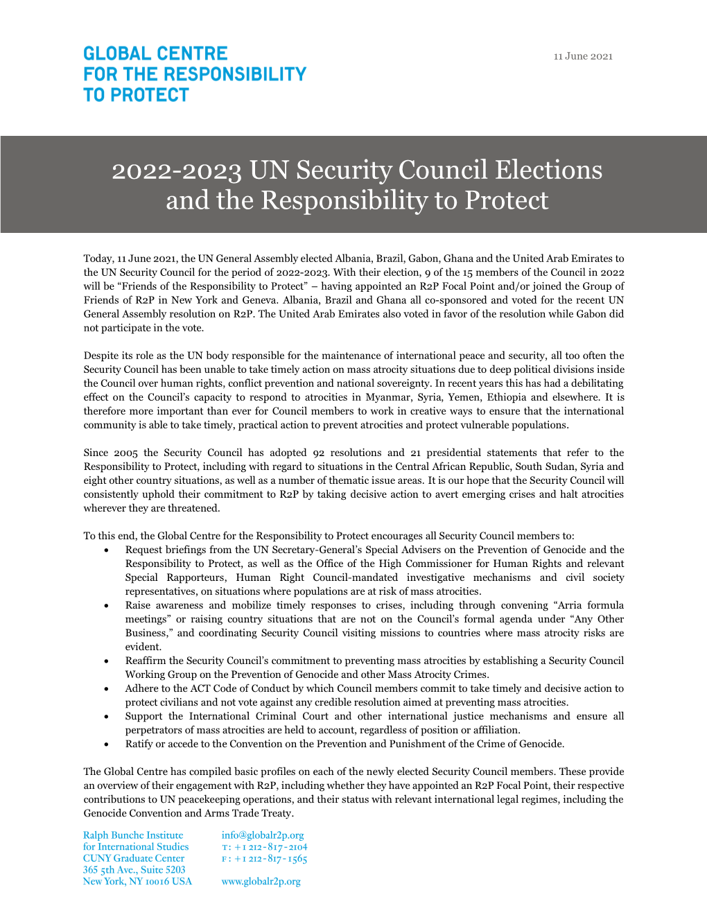 2022-2023 UN Security Council Elections and the Responsibility to Protect