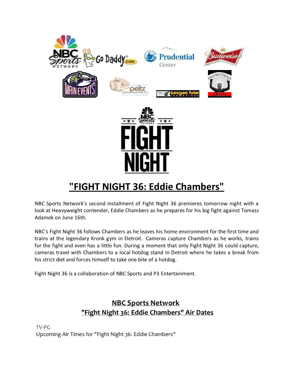 "FIGHT NIGHT 36: Eddie Chambers"
