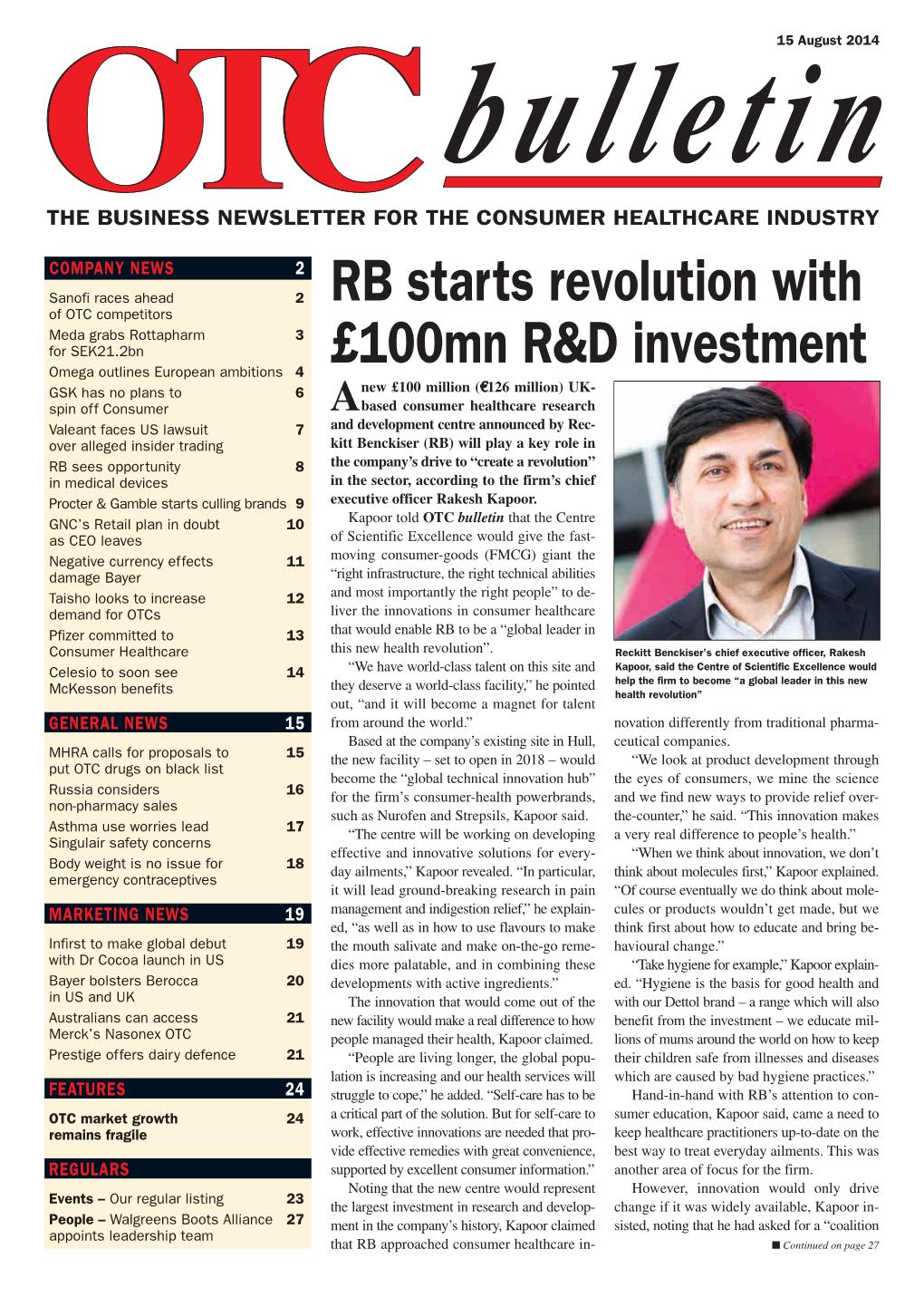 RB Starts Revolution with £100Mn R&D Investment