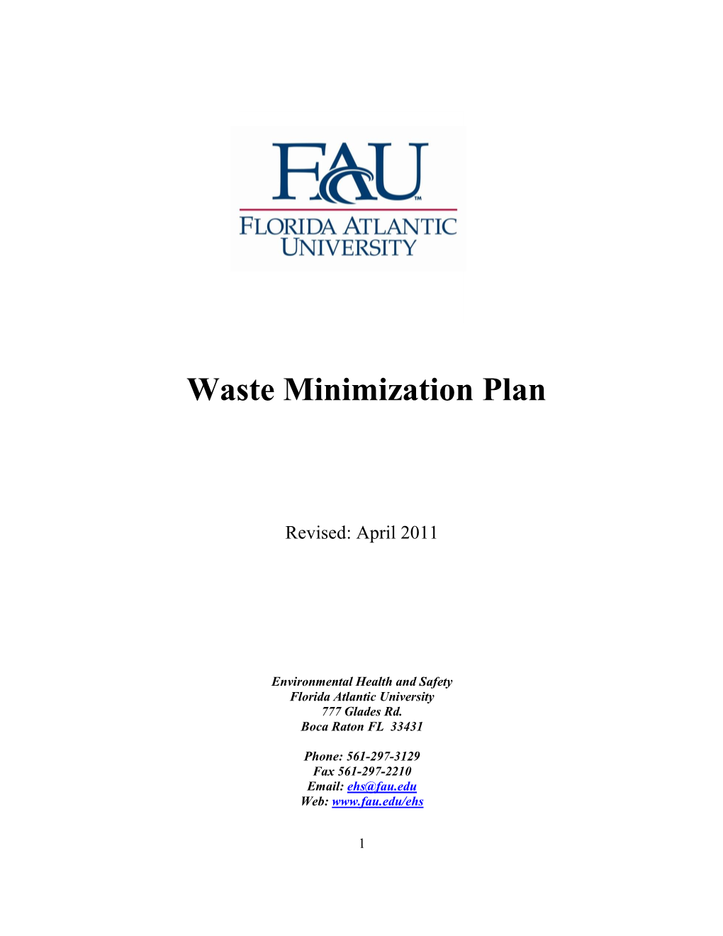 Waste Minimization Plan