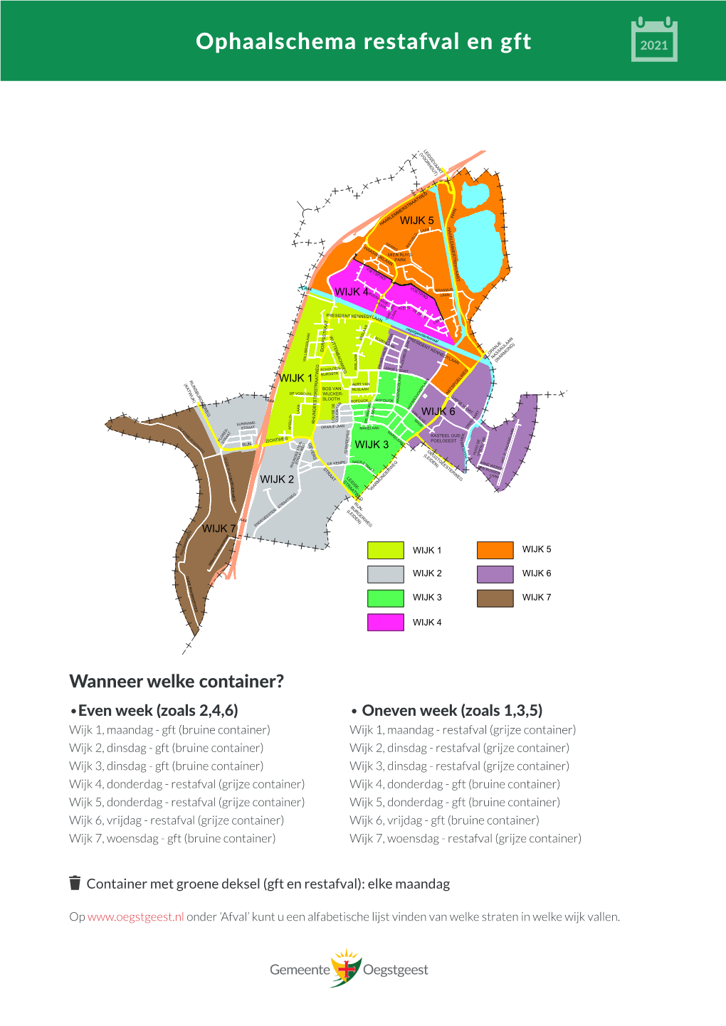 Ophaalschema Restafval En Gft 2021