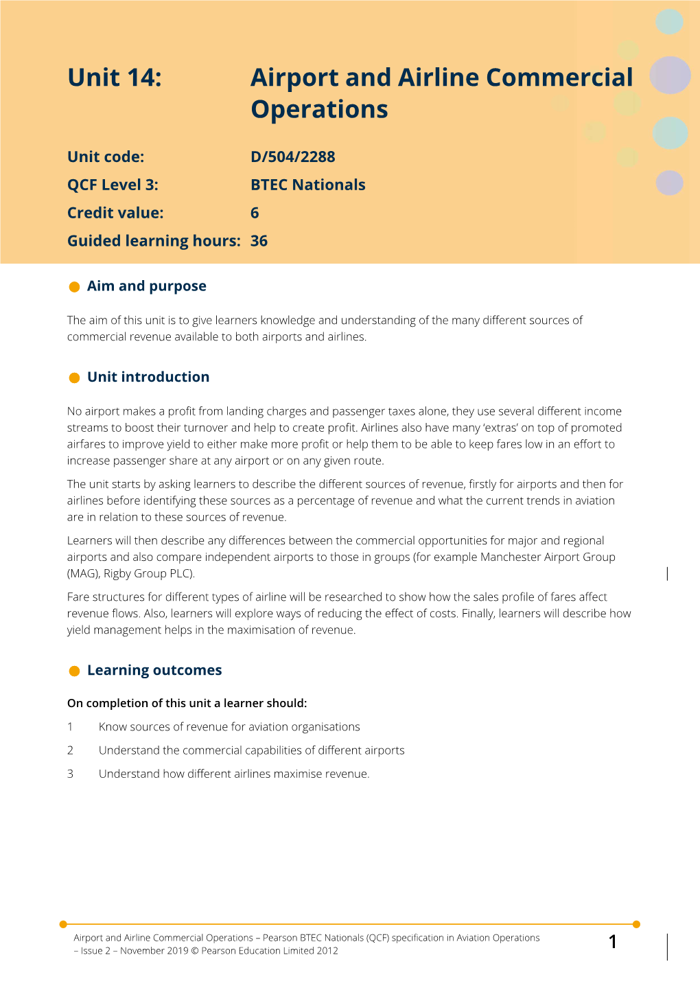 Unit 14: Airport and Airline Commercial Operations