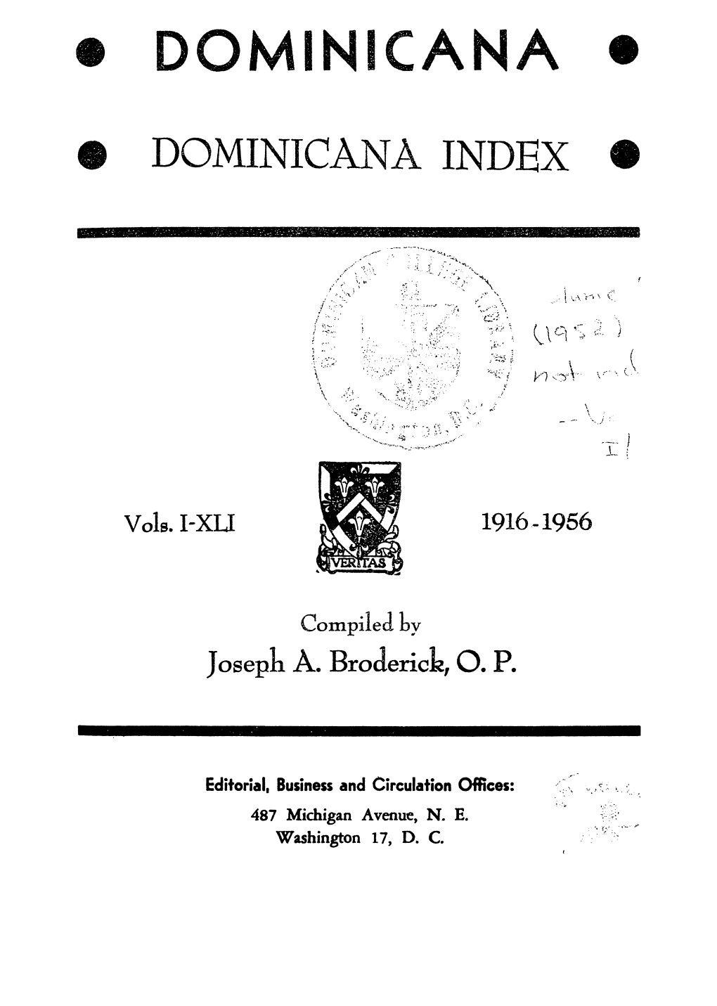 Dominicana Index, Vol. 1-41 (1916-1956)