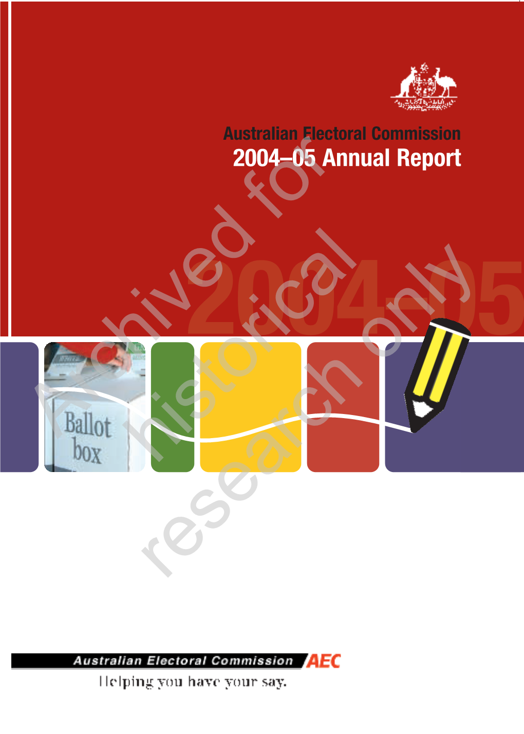 AEC Annual Report 2004–05