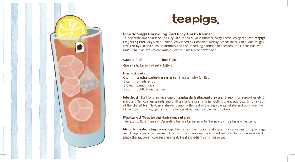 Iced Teapigs Darjeeling Earl Grey North Course to Celebrate National
