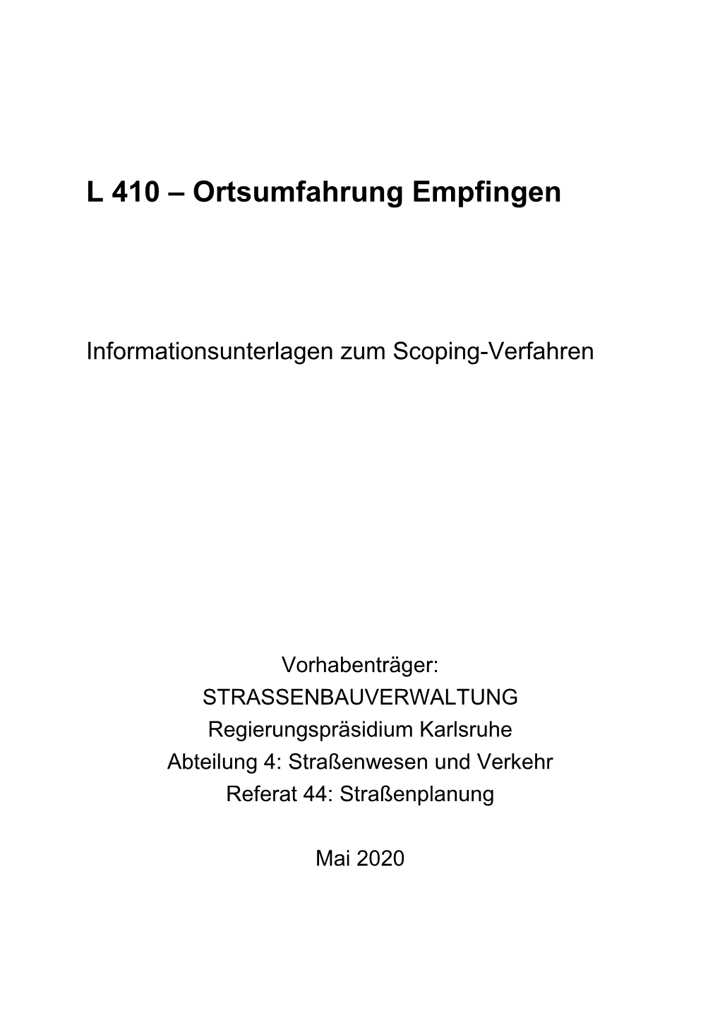 L 410 – Ortsumfahrung Empfingen