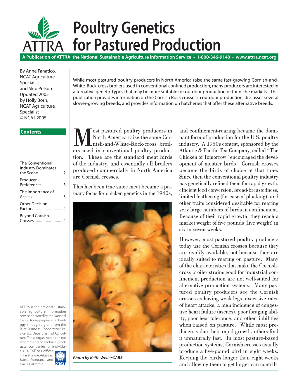Poultry Genetics for Pastured Production