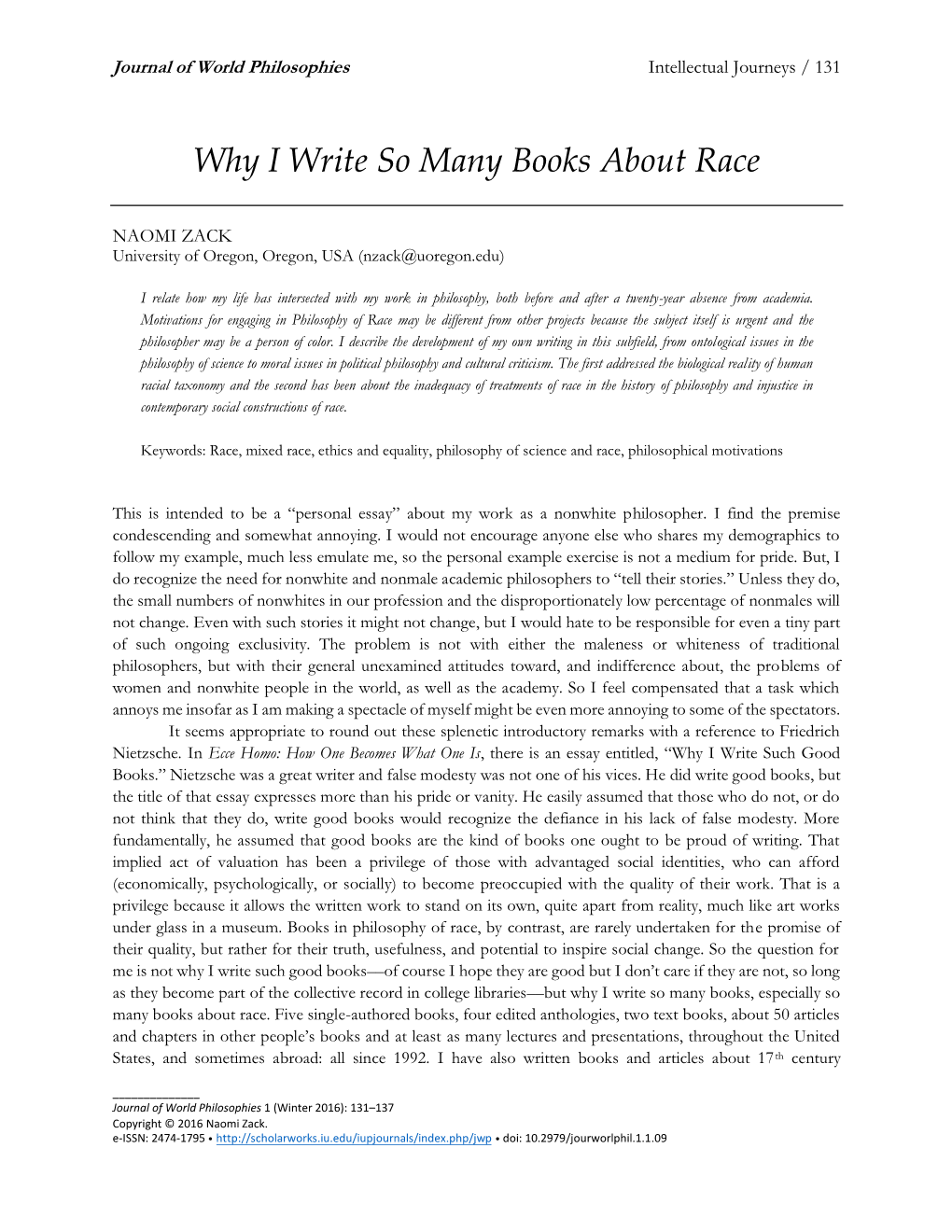 Why I Write So Many Books About Race