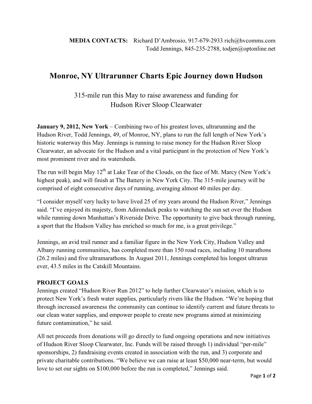 Monroe, NY Ultrarunner Charts Epic Journey Down Hudson