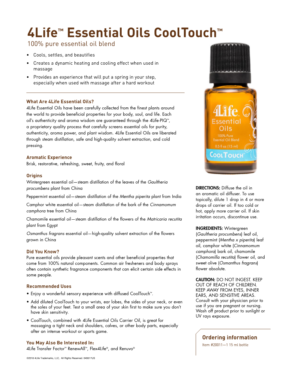 4Life™ Essential Oils Cooltouch™ 100% Pure Essential Oil Blend