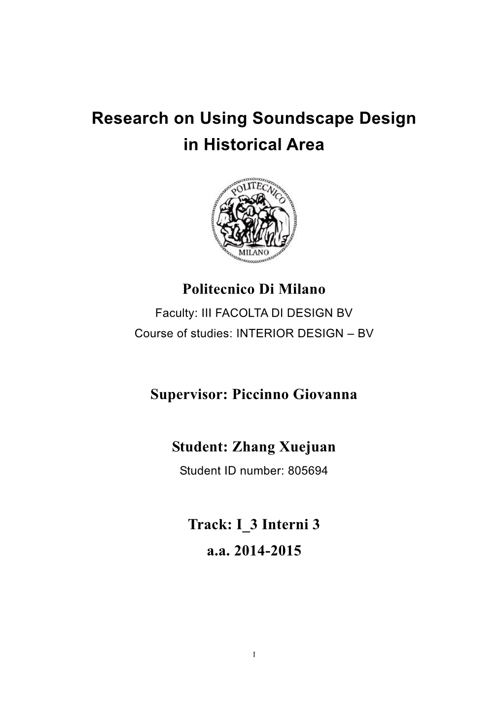 Research on Using Soundscape Design in Historical Area