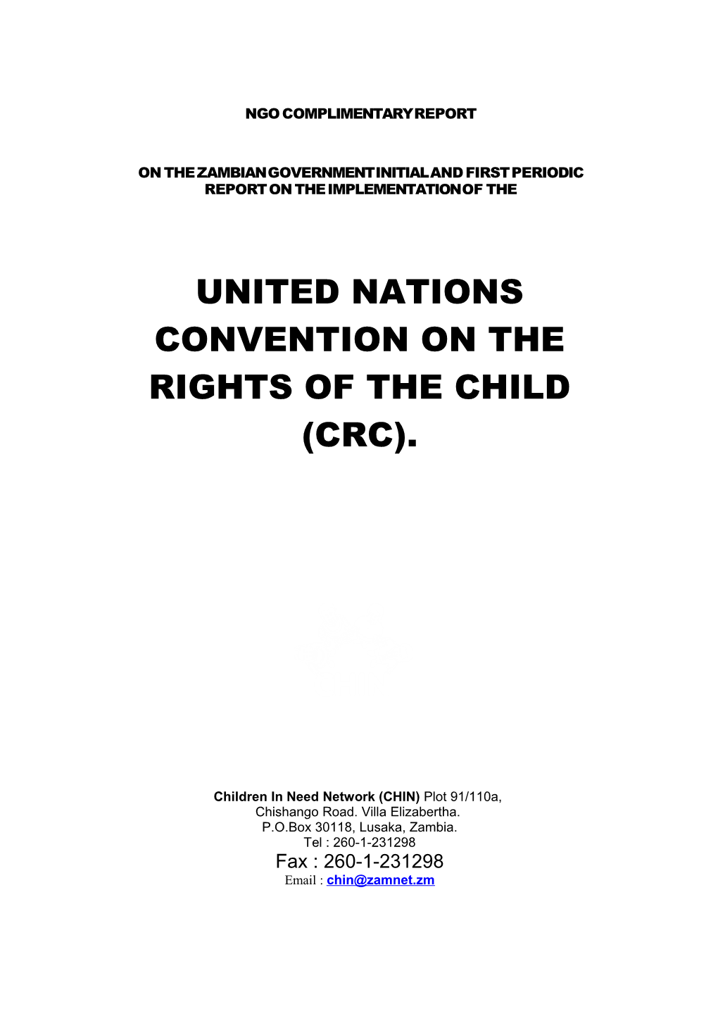 NGO Complementary Report to the Initial And