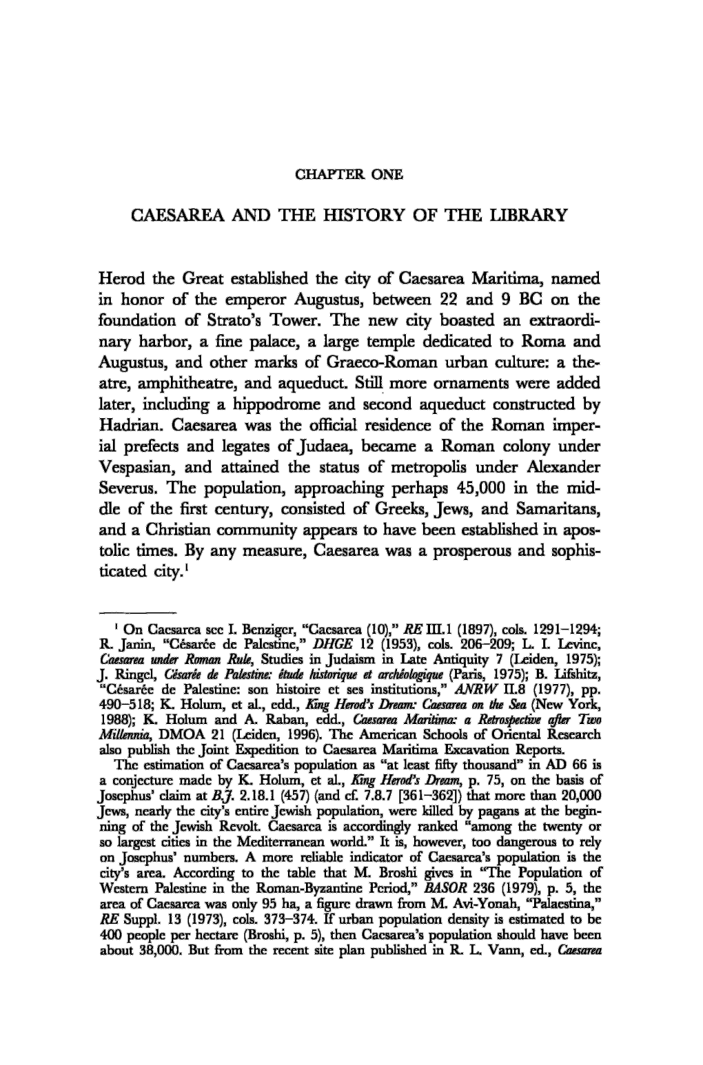 CAESAREA and the HISTORY of the LIBRARY Herod the Great