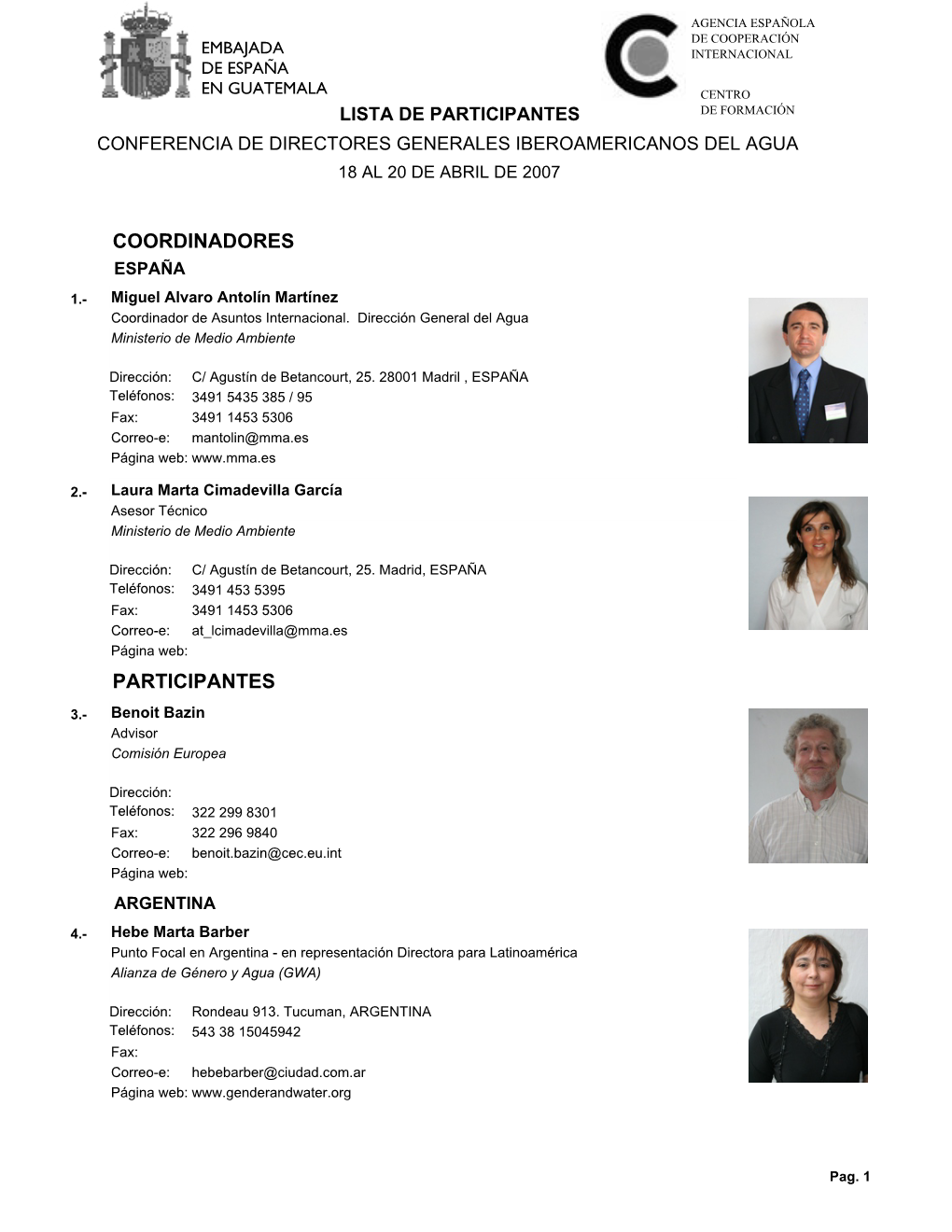 Coordinadores Participantes