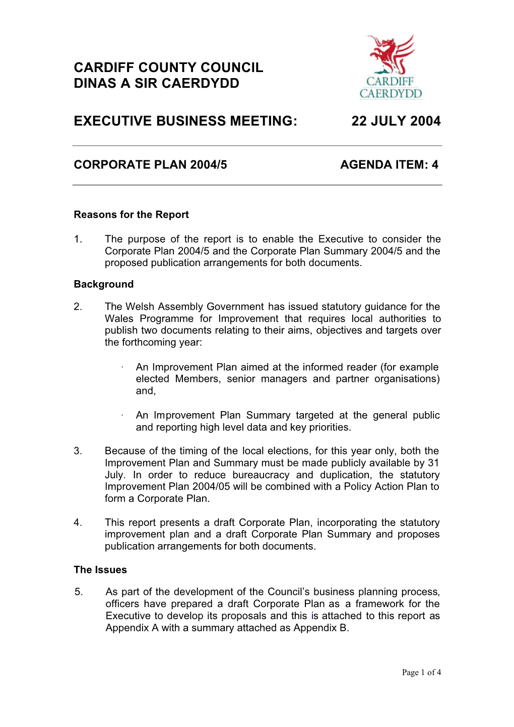 Exec Business22july04 Corporateplan- FINAL