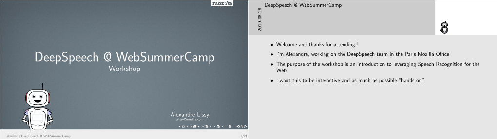 Deepspeech @ Websummercamp