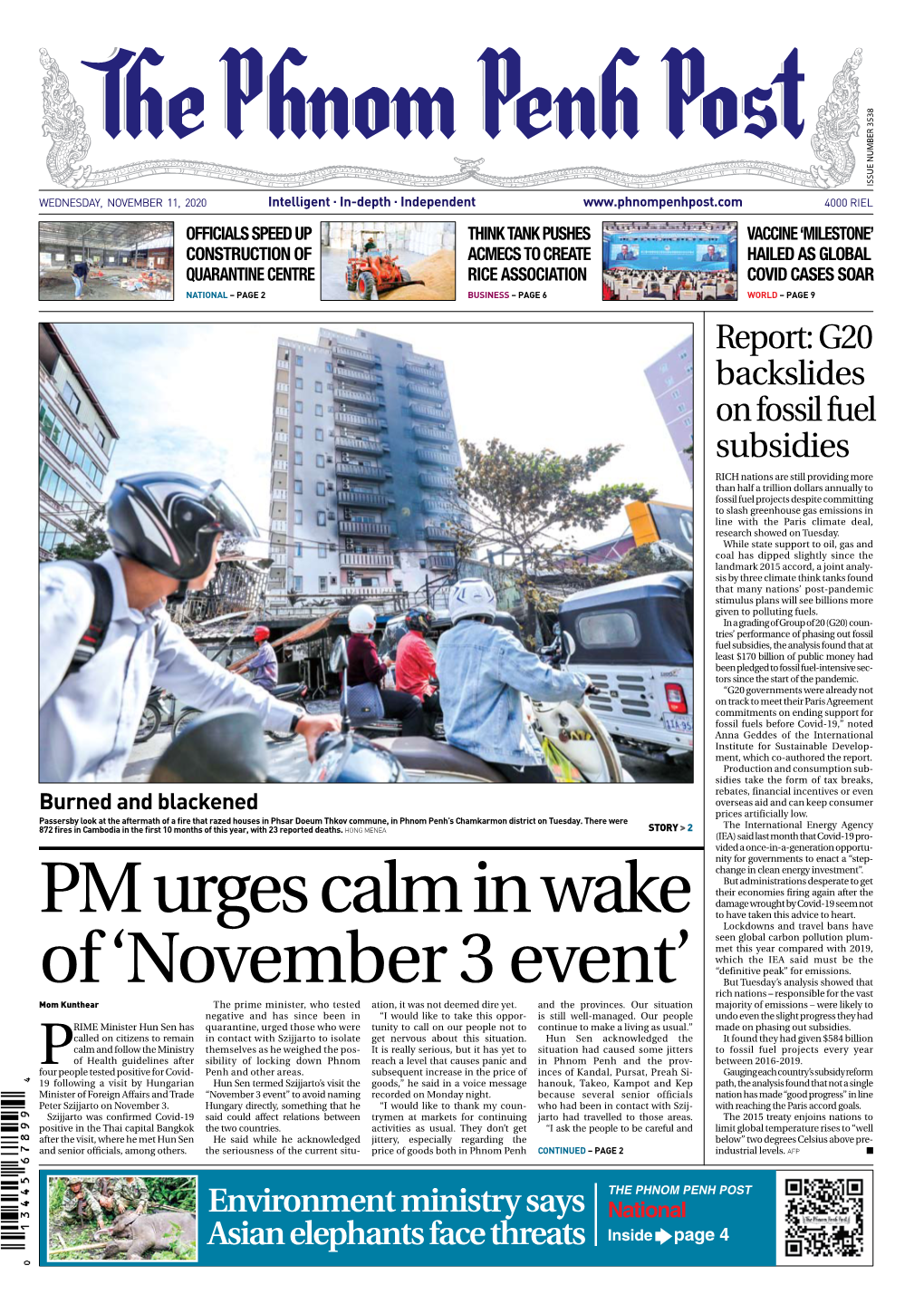 PM Urges Calm in Wake of 'November 3 Event'