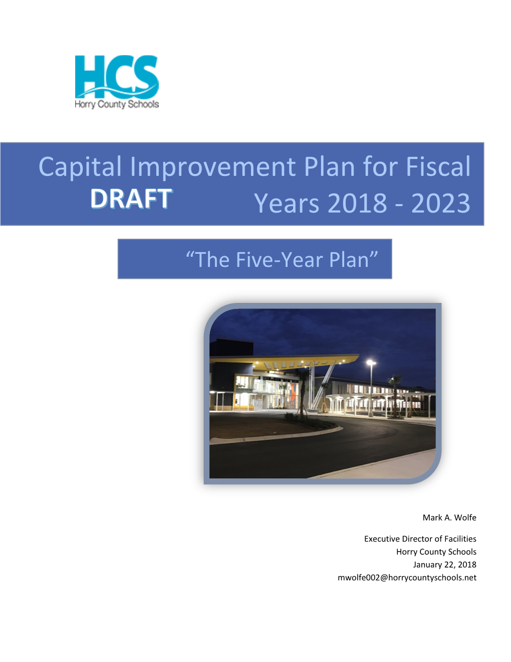 Capital Improvement Plan for Fiscal Years 2018 - 2023