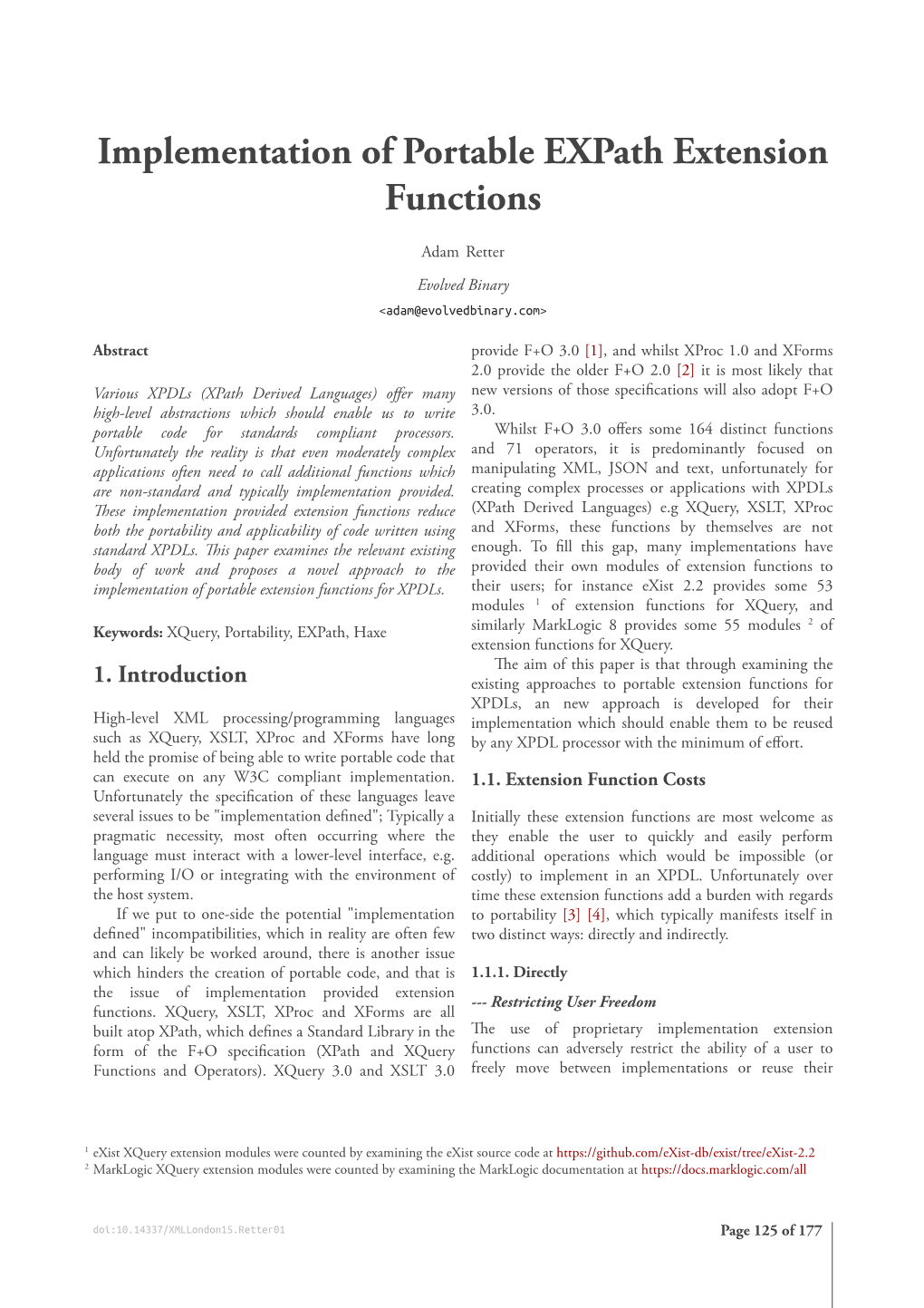 Implementation of Portable Expath Extension Functions