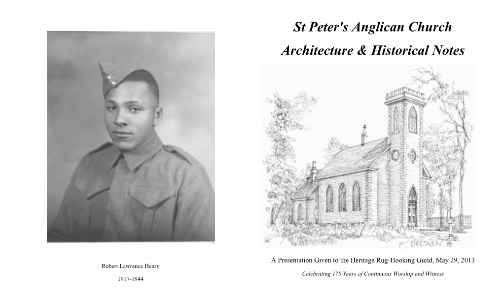 St Peter's Anglican Church Architecture & Historical Notes