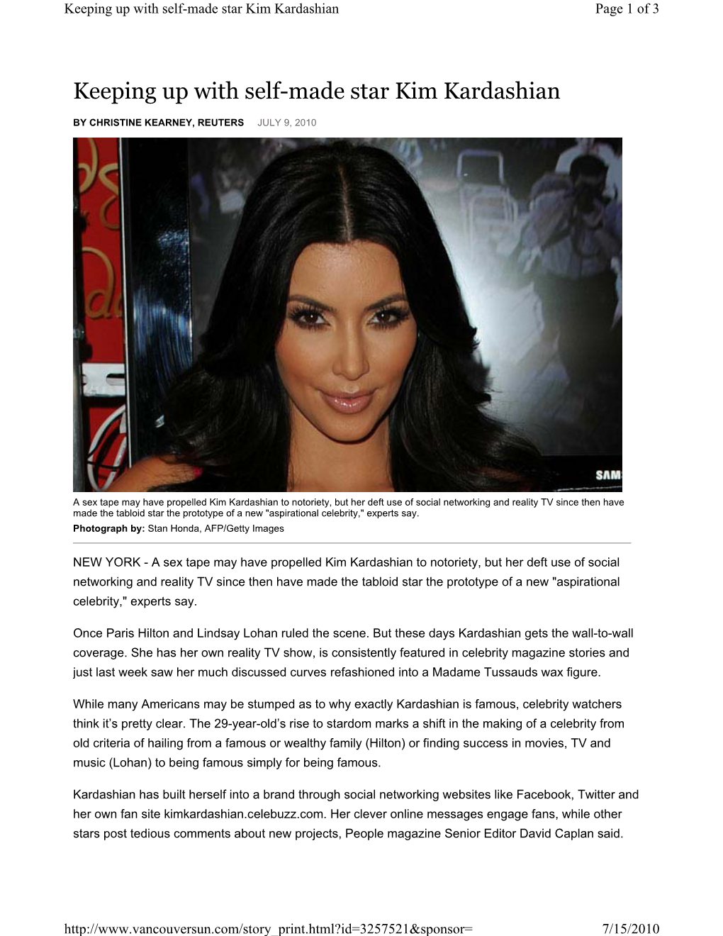 Keeping up with Self-Made Star Kim Kardashian Page 1 of 3