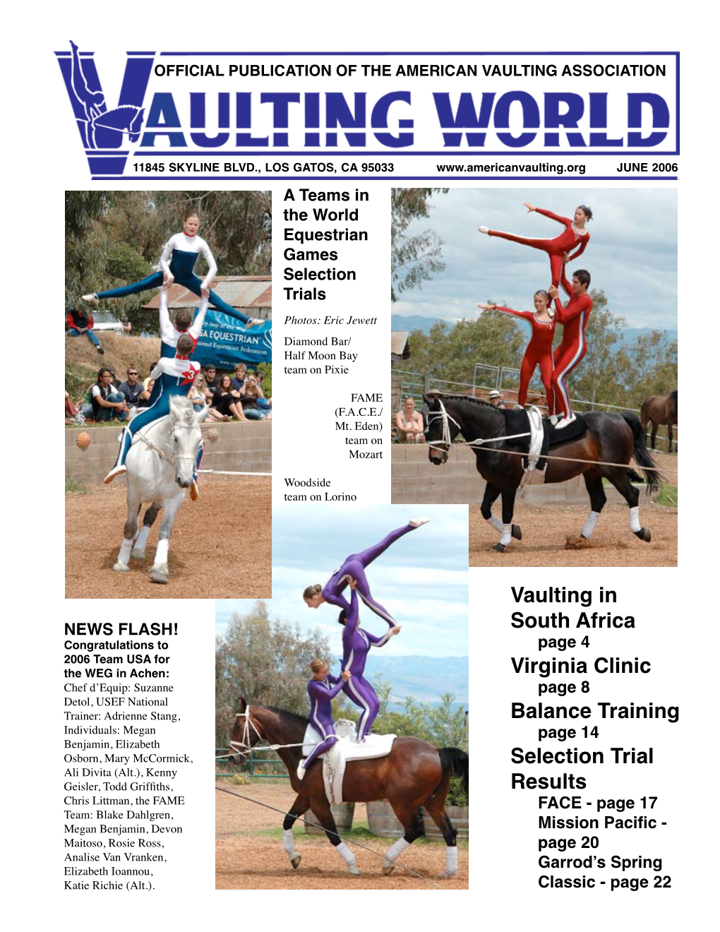 Vaulting in South Africa Virginia Clinic Balance Training Selection Trial