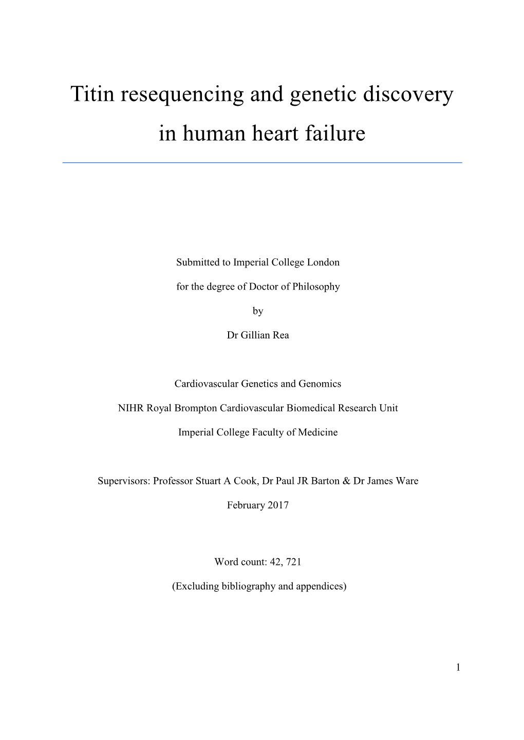 Titin Resequencing and Genetic Discovery in Human Heart Failure