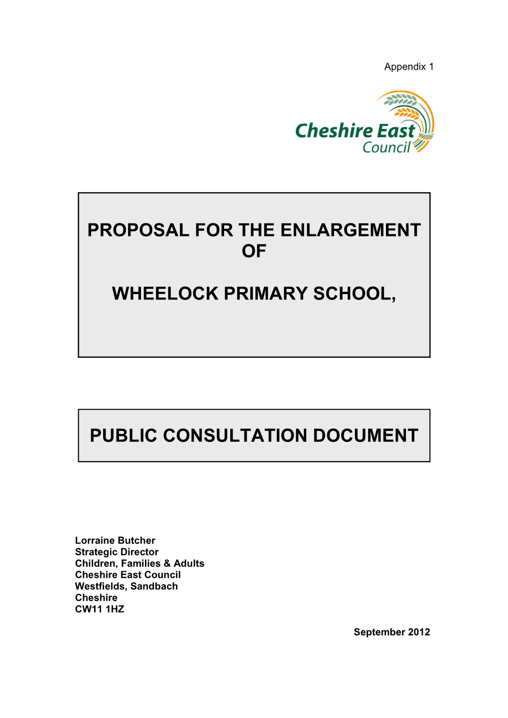 Public Consultation Document Proposal for The