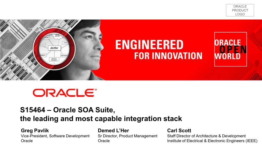 Oracle SOA Suite: the Leading and Most Capable Integration Stack