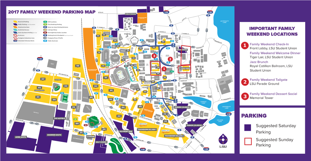 2017 Family Weekend Parking Map Public Parking