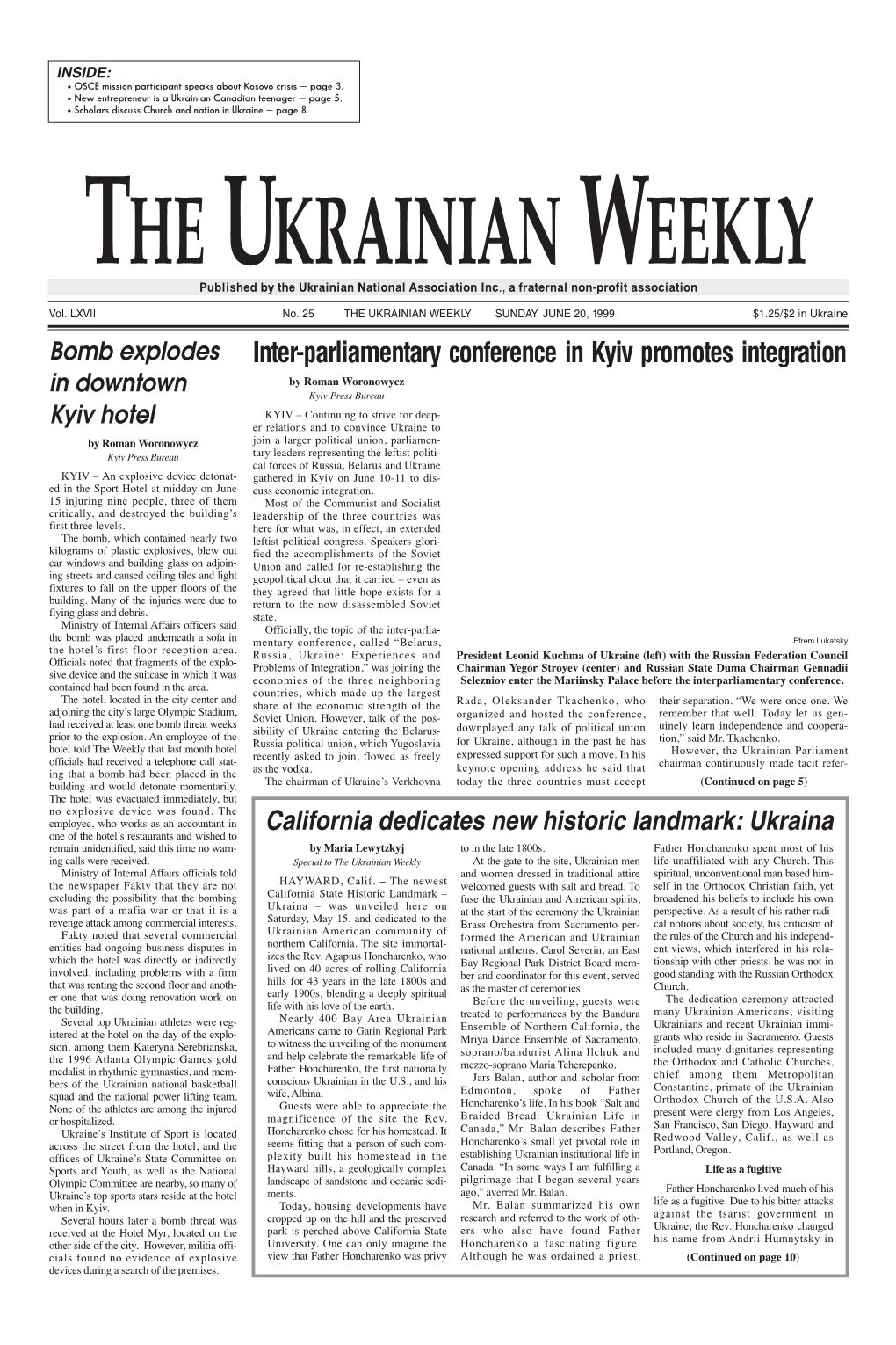 The Ukrainian Weekly 1999, No.25