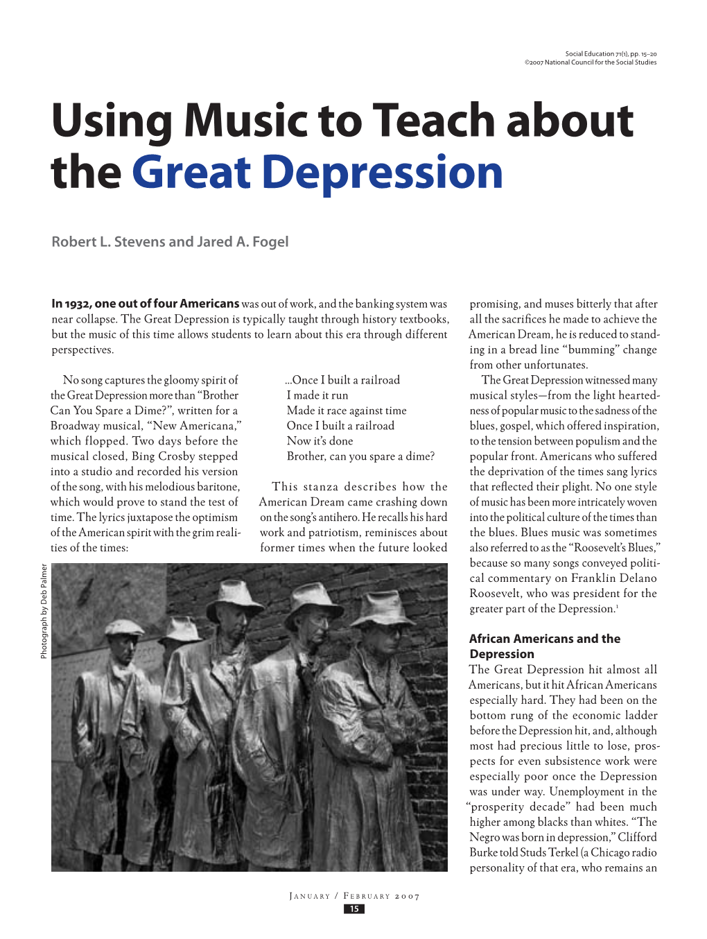 Using Music to Teach About the Great Depression