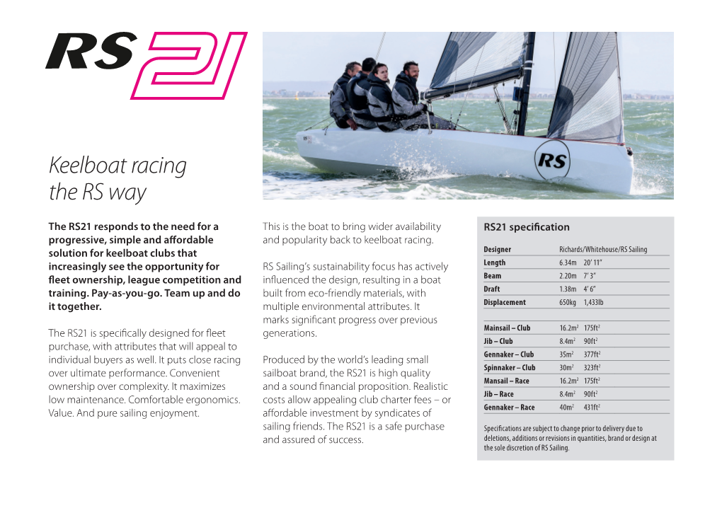 Keelboat Racing the RS Way